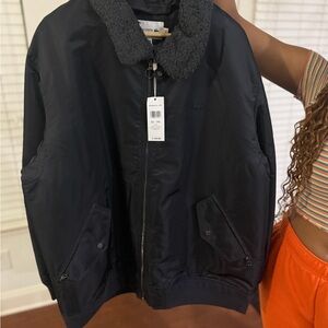 🌟🌟🌟NWT LACOSTE FLIGHT BOMBER JACKET WITH SHEARLING COLLAR🌟🌟🌟